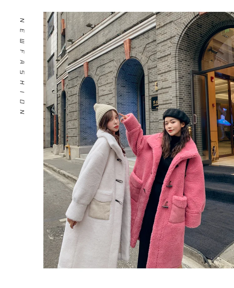 Photo Shoot Lambs Wool Coat Women's Mid-length Toggle Loose-Fit Korean-style Western Style New Style Autumn And Winter Retro Hon