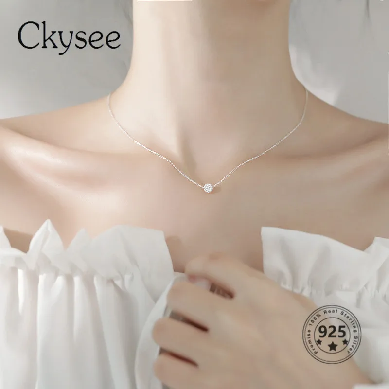 Ckysee 925 Серебряное ожерелье передачи бисера с подвеской для женщин 2020 мода на
