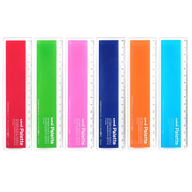 1Pcs Japan Uni Candy Color Plastic Transparent Ruler 15cm DJT15-200 Special Color Ruler for Student Measurement and Drawing special copy paper for practice calligraphy transparent paper copy paper pen copybook copybook tracing drawing notebook libros