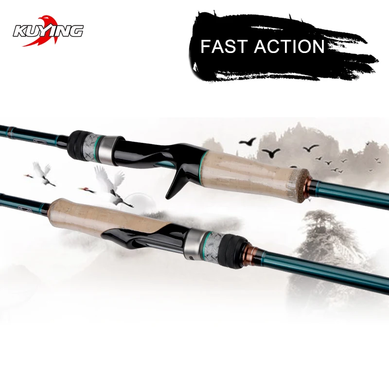 KUYING BATTLE SONG 1.9m 1.95m 1.98m 2.04m 2.05m Spinning Casting Fishing Lure Rod Stick Cane FUJI Parts Light FAST Action