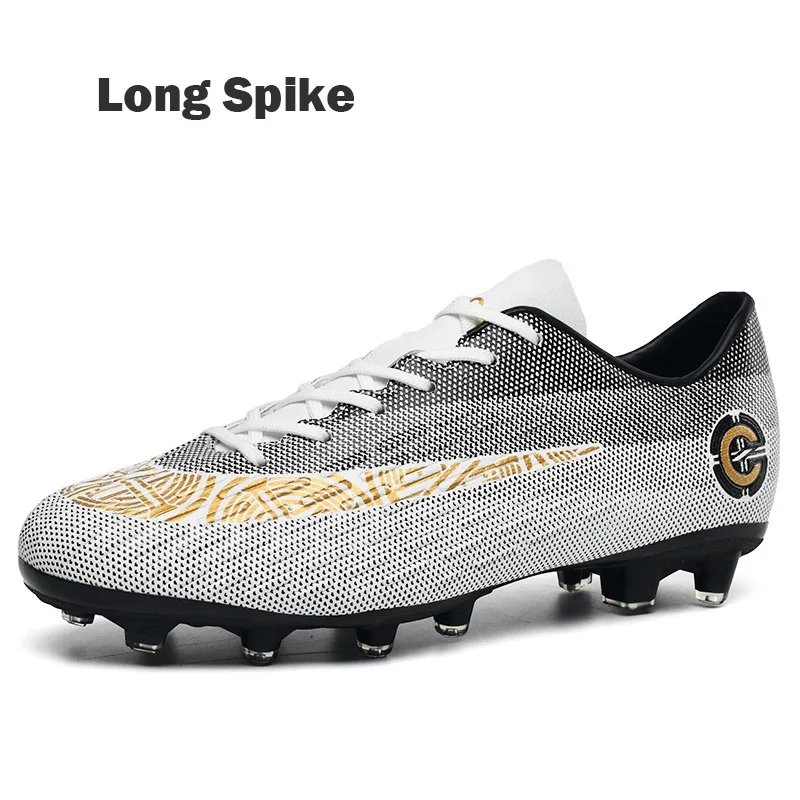 Легкая футбольная обувь для мальчиков; дышащие спортивные ботинки; футбольная обувь с шипами; мужские летние кроссовки; детские Нескользящие кроссовки - Цвет: Long Spike