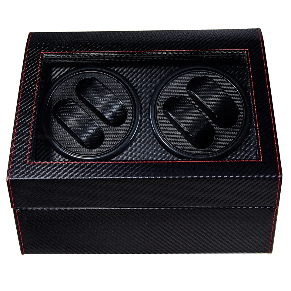 Модные чёрный; коричневый автоматические часы Winder коробка высокого класса кожаный ящик для хранения ювелирных изделий держатель Дисплей Караульная будка Ультра тихий мотор шейкер коробка