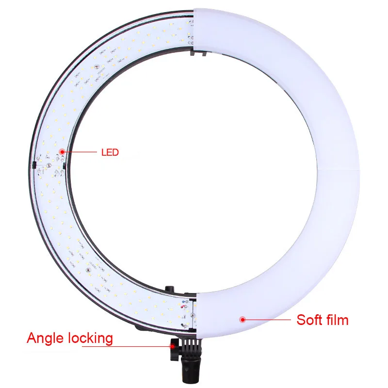 Светодиодный кольцевой светильник для фотостудии 18 дюймов для селфи 3200 k-5600 k со штативом для кольцевых ламп для фотосъемки YouTube фото макияж светильник