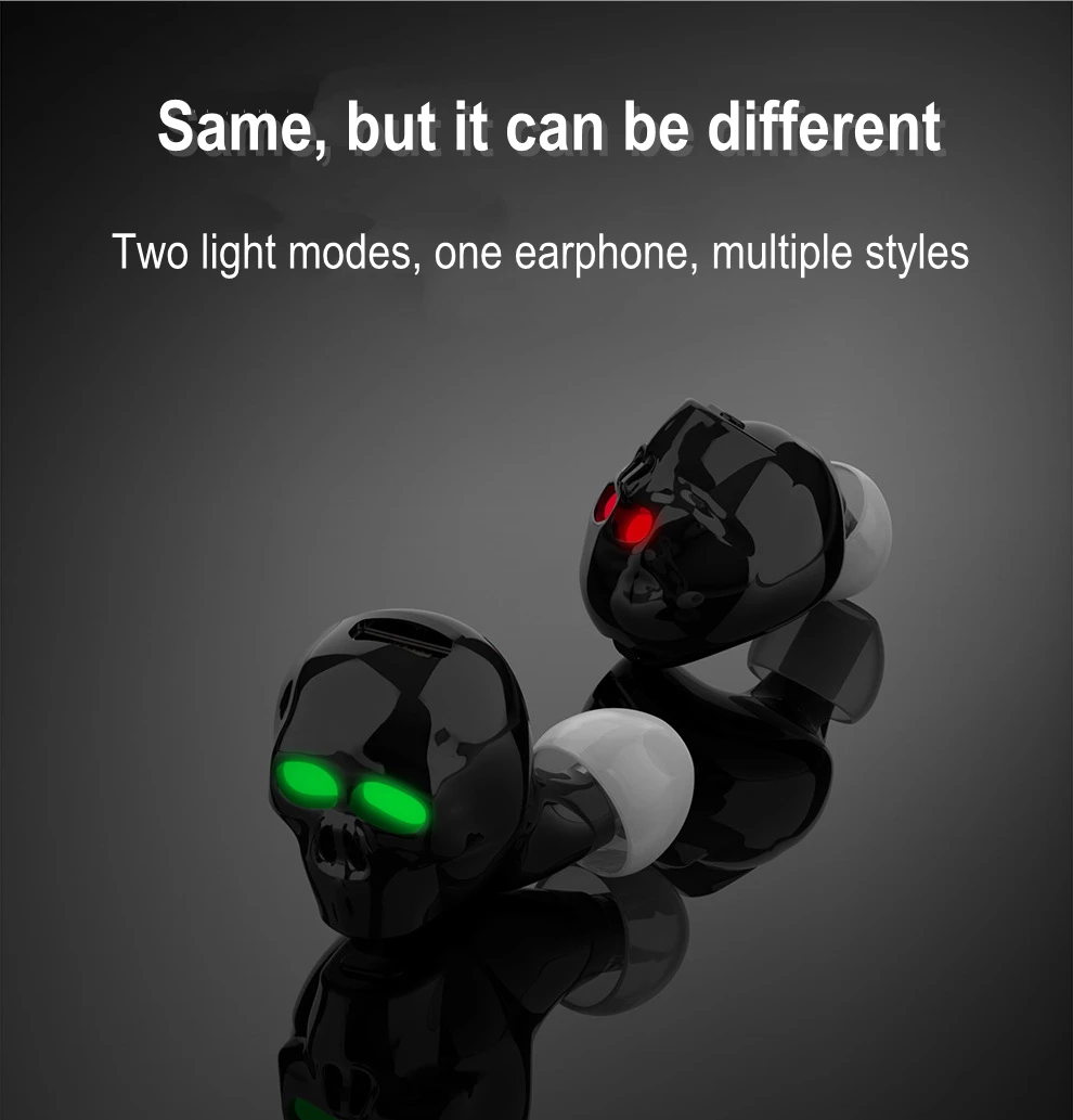 1Pc Skull Bone Bluetooth Earphone with Microphone Noise Cancelling Hi Fi Handsfree Bass Stereo Mini Micro Earbud Earpiece