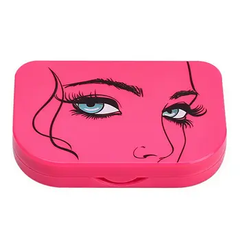 

False Eyelashes Storage Box with Beauty Mirror Box Rose Red Makeup Tool ABS Plastic Gift MH88
