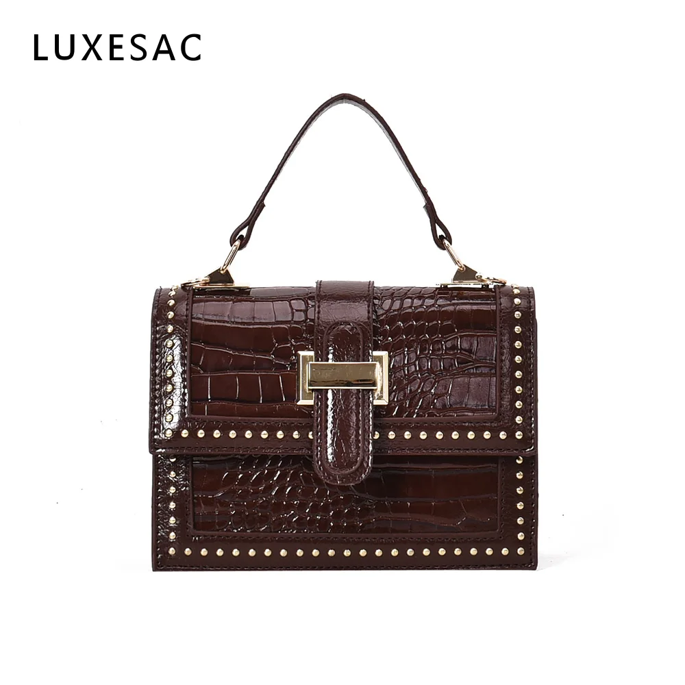 

Stone Pattern Leather Vintage Luxury Handbags Women Bags Designer Bolsa Feminina Rivet Fashion Crossbody Bags for Women Sac Main