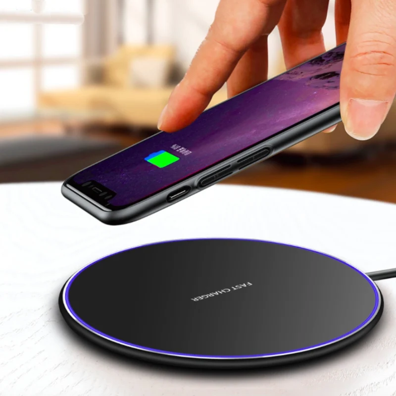 Металлическое Беспроводное зарядное устройство 10 Вт для iPhone 8 X XR XS Max быстрая