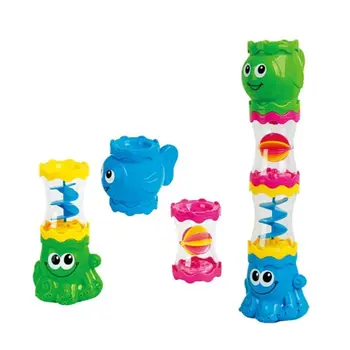 

4Pcs 4Pcs Cartoon Assemble Rotatable Water Shower Cup Baby Grasping Bright Color Building Blocks Baby Bathing Ball Early Toy
