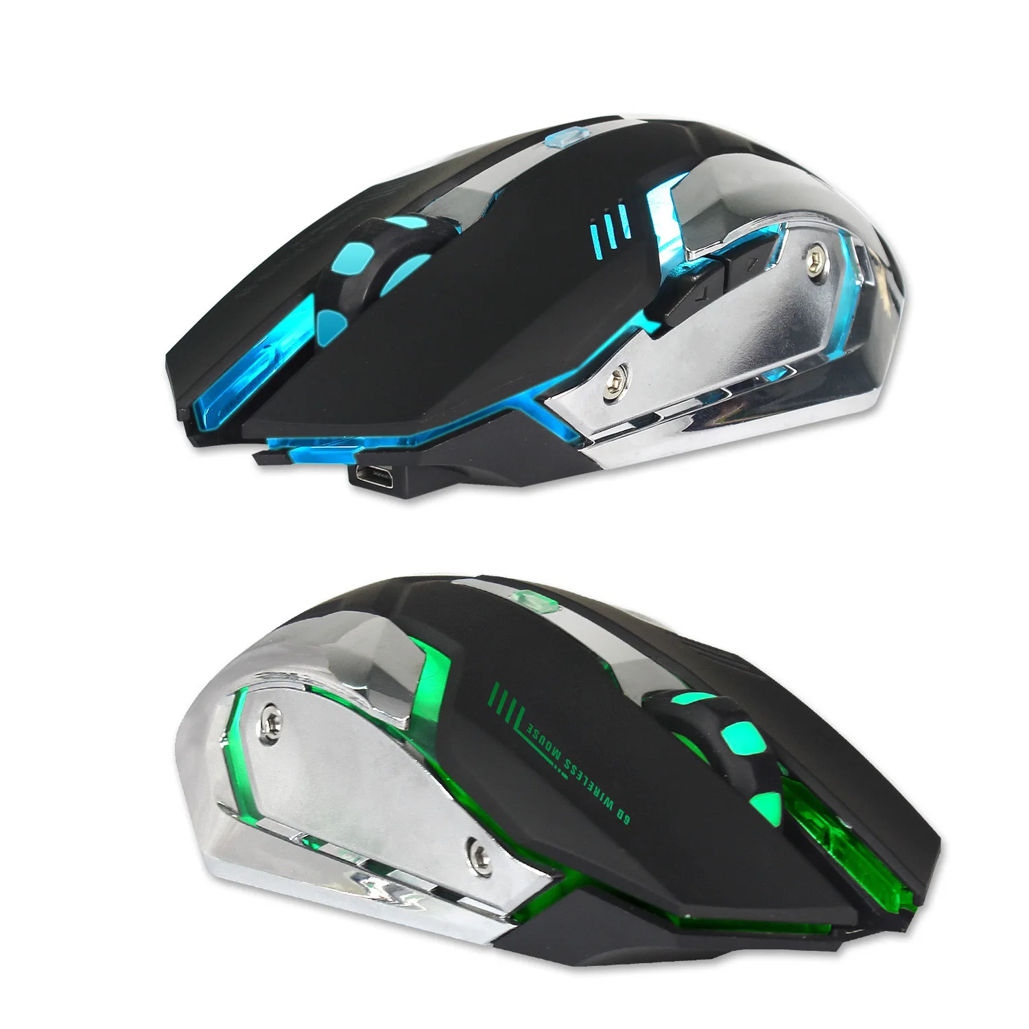Wireless Mouse 2.4G Rechargeable Mouse 2400 DPI With USB Receiver Gaming Computer Mice 7 colors breathing light For Notebook PC