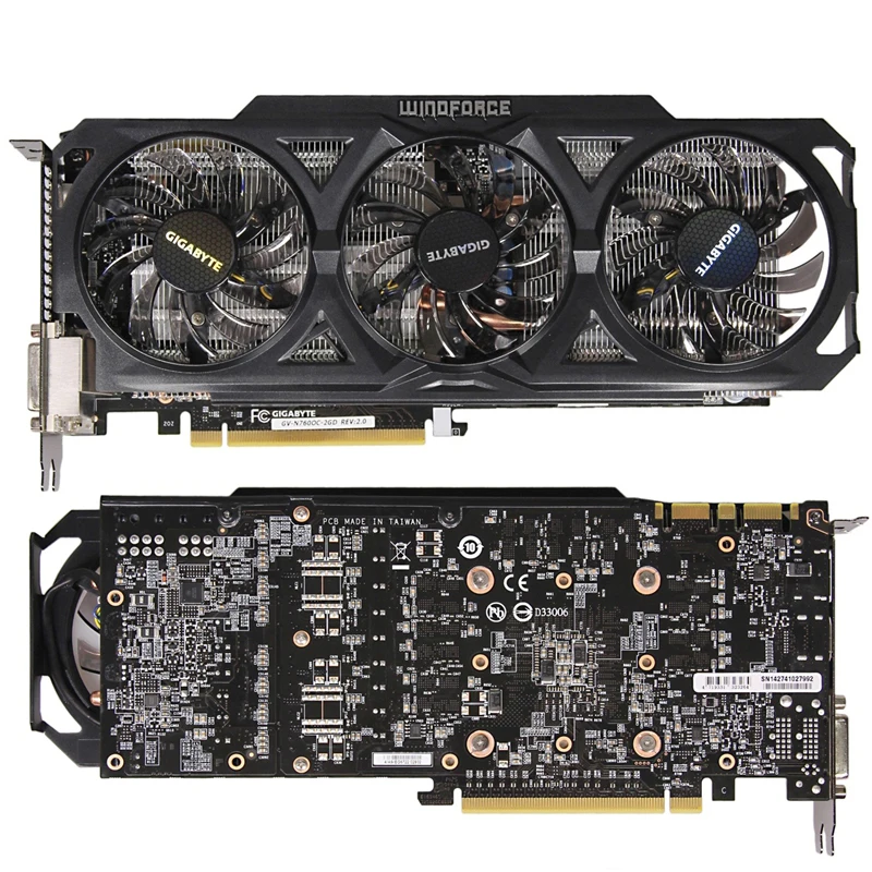 Видеокарта Gigabyte GTX760 2 Гб NVIDIA GTX 760 графические карты GPU экран для настольного ПК