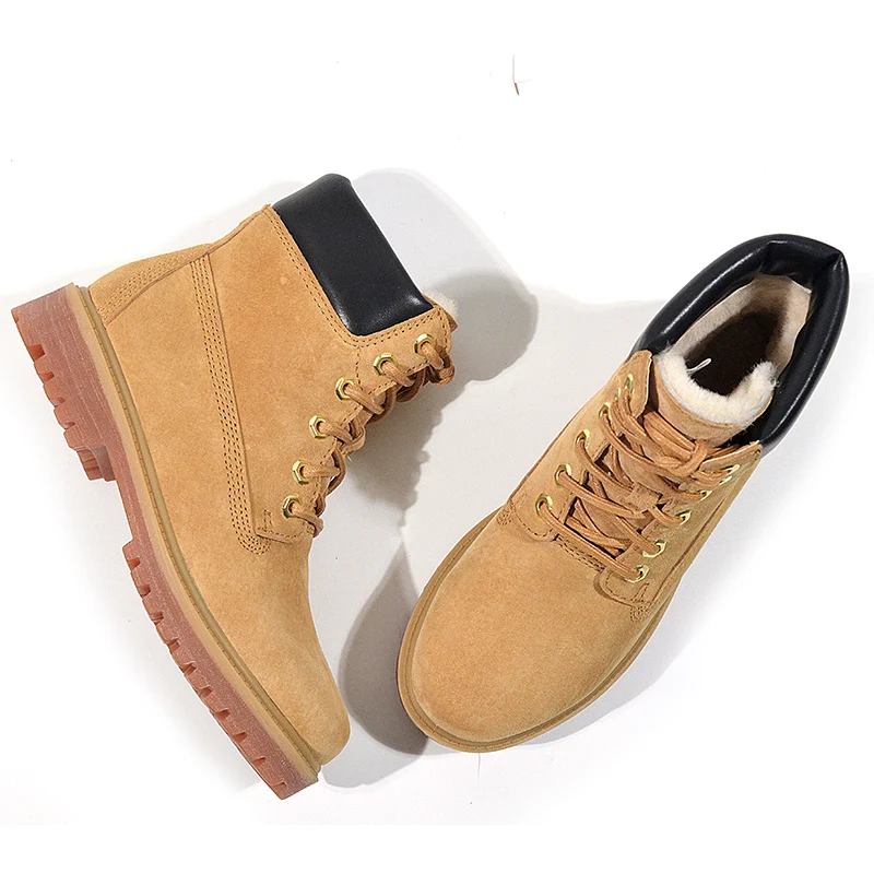 Ceny Donna in Casual kobiety zimowe buty ciepłe futro prawdziwej skóry trzewiki martin platformy buty na obcasie kobiece buty śniegowce rozmiar 41 43