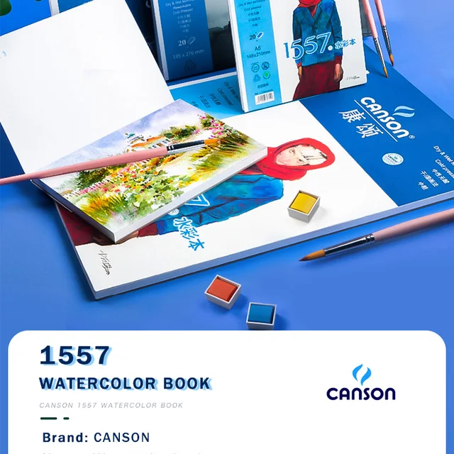 CANSON 1557 Professional Watercolor Book/Pad/Paper 8/16/32K A3/A4