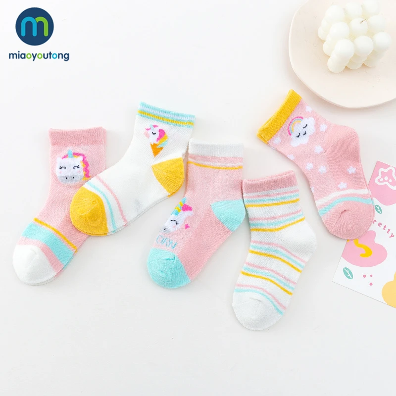5 Pairs/Lot Unicorn Breathable Baby Boy Socks Summer Mesh Thin Baby Socks For Girls Cotton