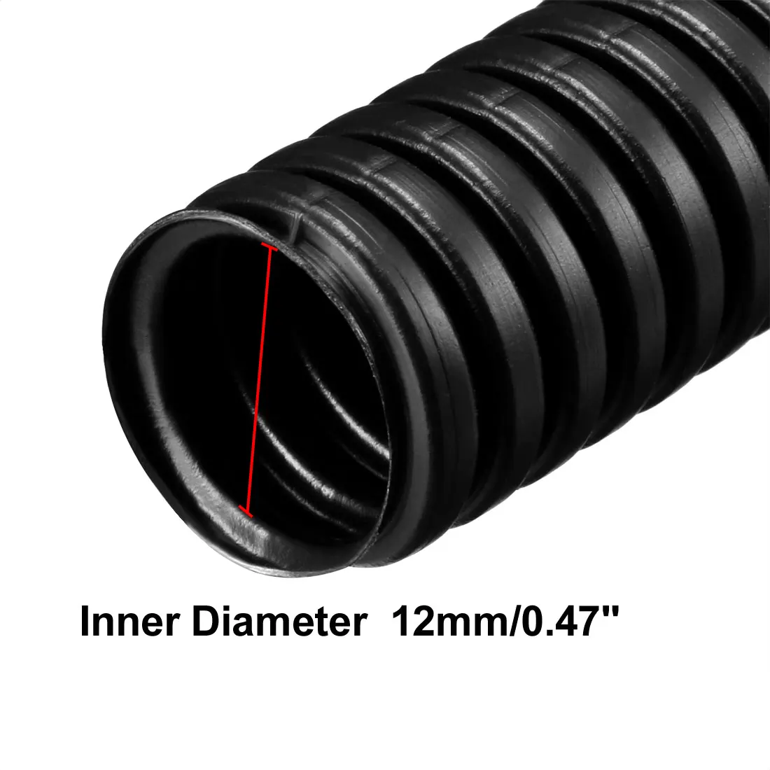 Uxcell гофрированная трубка трубопровод PP полиэтиленовый шланг гибкий шланг Черный Id 5,2 мм 7,5 мм 10 мм 12 мм 17 мм Длинный 1,6 м-20 м