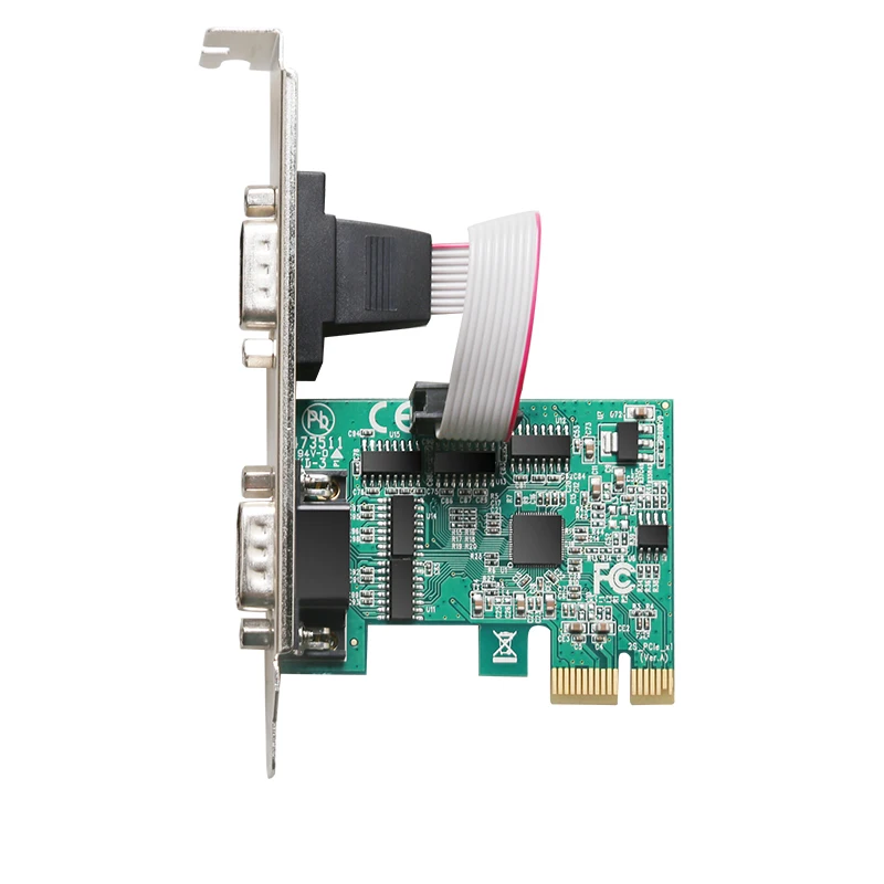 PCIe двойная последовательная плата расширения чип AX99100 2 порта промышленный DB9 COM