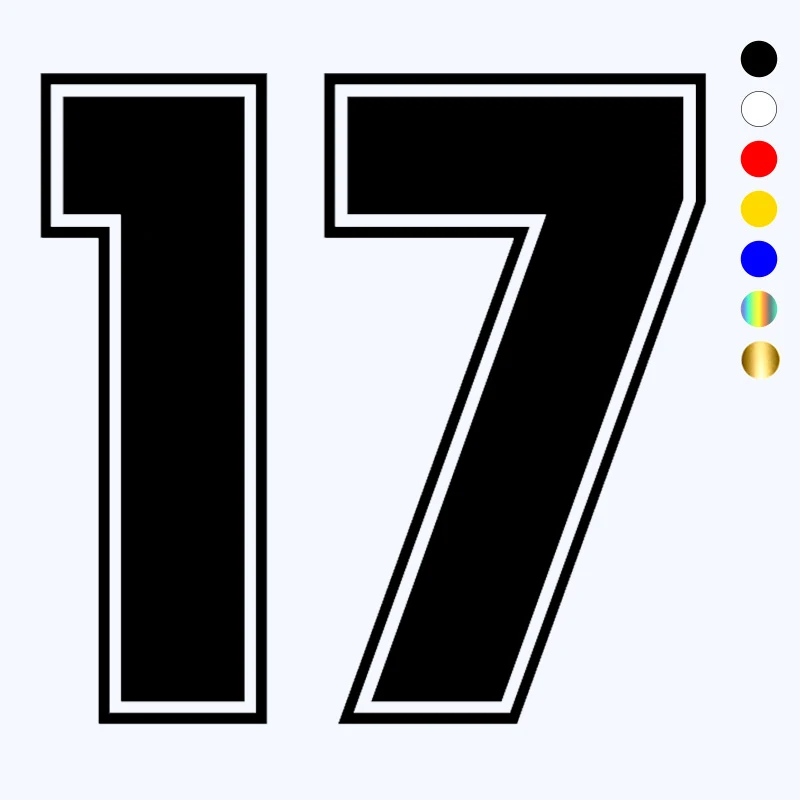 

CK3261# Various Sizes Racing Number 17 funny car sticker vinyl decal waterproof car auto stickers for bumper rear window