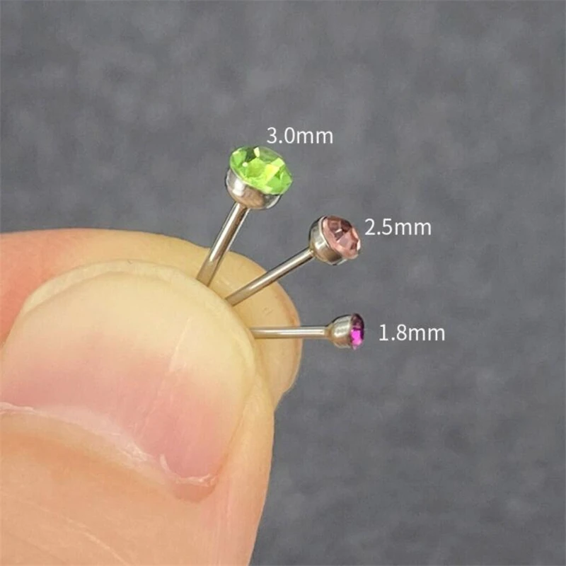 Surgical Steel Nose Rings nose rings piercing jewelry nose studs body piercing earrings metal jewelry body piercing jewelry body jewelry body piercing kit Kit Hypoallergenic Studs Crystal Body Piercing Jewelry Accesories For Women Men 1Set 24pcs 1.8/2.5/3mm