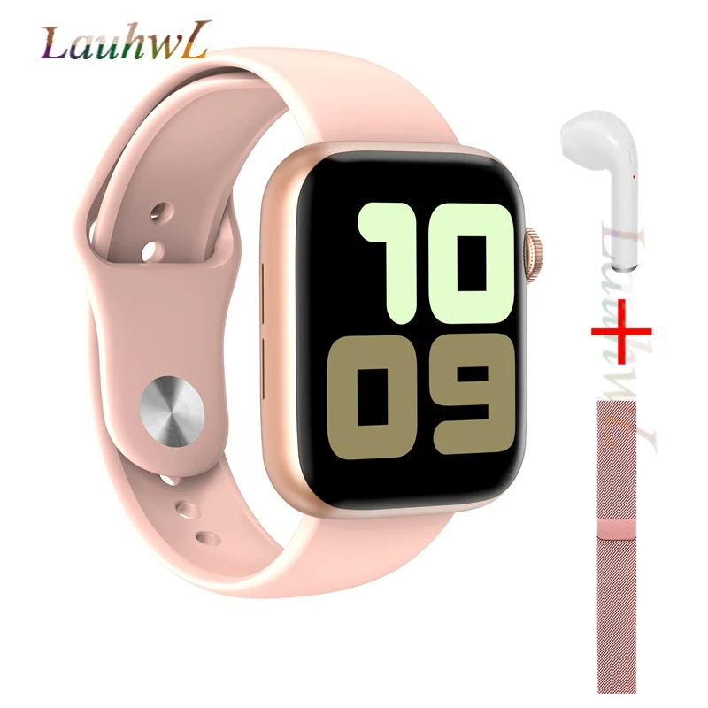 Мужские и женские Смарт-часы серии 5 сердечного ритма ЭКГ кровяное давление для Apple IPhone xiaomi LG фитнес-трекер PK P80 IWO 8 11 12 - Цвет: rose gold-1