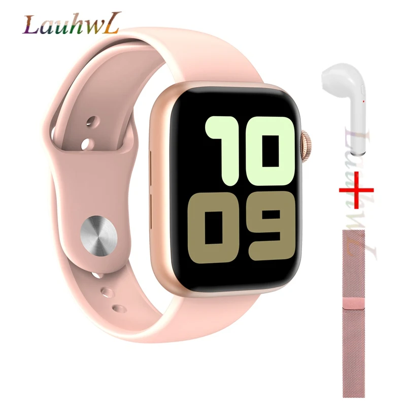 rose gold-1 Мужские и женские Смарт-часы серии 5 сердечного ритма ЭКГ кровяное давление для Apple IPhone xiaomi LG фитнес-трекер PK P80 IWO 8 11 12 - Цвет: rose gold-1
