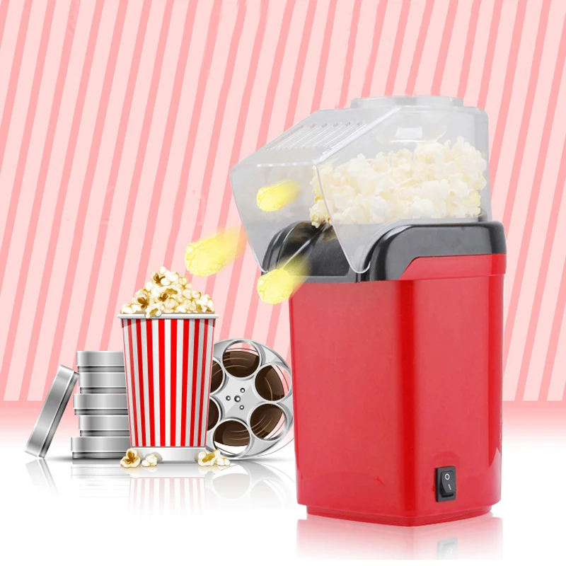 Electric Corn Popcorn Makers Household DIY Automatic Mini Hot Air Popcorn Making Machine 220V Home Kitchen Children Gift