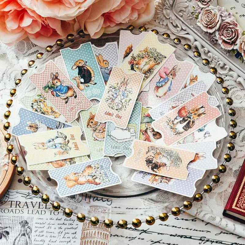 KLJUYP 24pcs Cute Rabbit Film Strip and Tickets Paper Die Cuts for Scrapbooking Happy Planner/Cardmaking/Journaling Project | Дом и сад