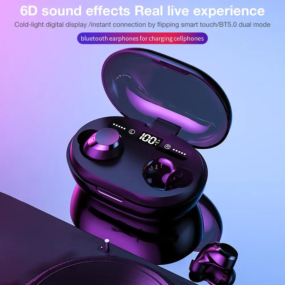 C8s TWS Bluetooth 5,0 бинауральные сенсорные наушники 6D стерео сабвуфер шумоподавление игровая гарнитура с цифровым дисплеем Charg Box