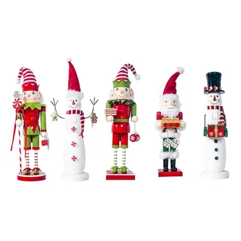 

Christmas Hanging Ornaments Wooden Painted Santa Claus Doll Ornaments Decor Christmas Xmas Gifts For Kids Table Home Decor