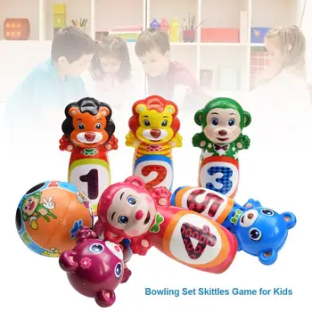 

Kids Bowling Set Skittles Game Bowling Toys Set With 6 Pins And 1 Ball Indoor Toy Gifts For Children Toddler Boys Girls