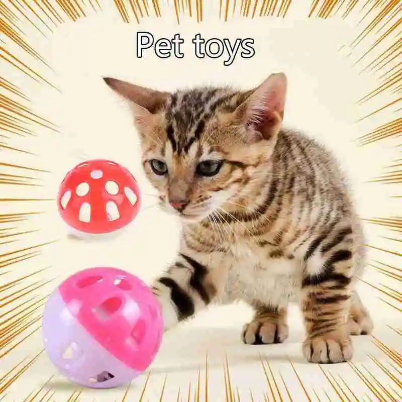 1pcs Multicolor Pet Toys Cat Toy Ball Plastic Hollow Bell Pet Ball Toy Pet Supplies Cat Toy Kattenspeelgoed Jouet Chat