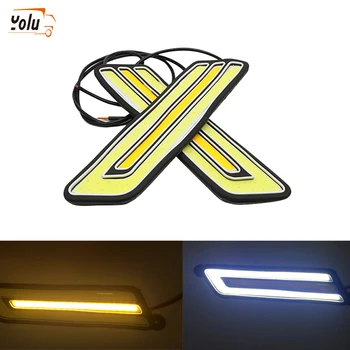 

YOLU 1 Pair LED Car DRL Flexible Car-styling Turn Signal Lamps Reversing Light Daytime Running Light Waterproof COB