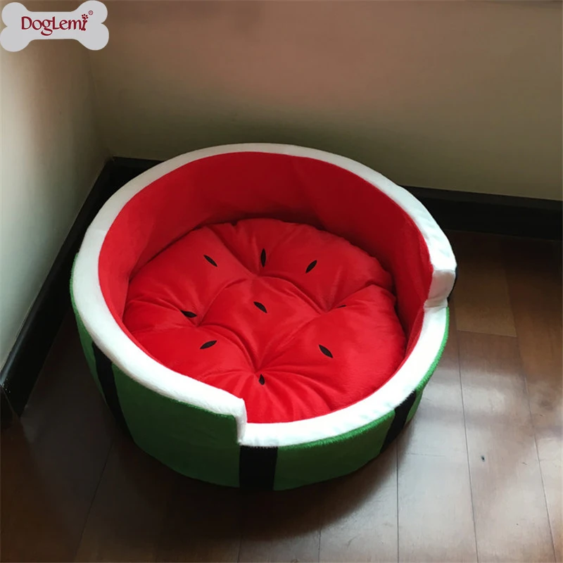 Cute Cat Dog Kennel Pet Bed House Foldable Strawberry Pineapple Watermelon Dog Supplies Dogs
