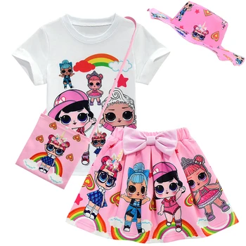 

2020 Girls Birthday Party Tutu Lol Dress Tshirt Skirt Bag Gloves Suit Girls Clothing Lol Set Baby Kids Toddler Girls Set Clothes