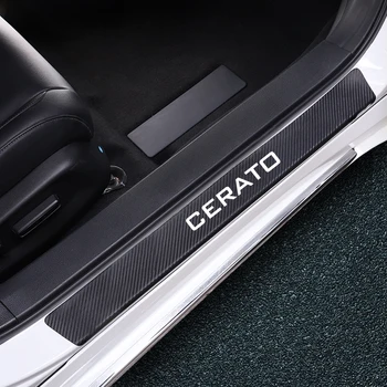 

4pcs Car Door Scuff Plate Sill Carbon Fiber Strips Waterproof Stickers For KIA Ceed Sportage Rio Sorento Picanto K9 Accessories