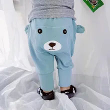 19 весенние детские штаны в Корейском стиле Большие Штаны с вышивкой и героями мультфильмов детские штаны из чистого хлопка Большие Штаны-шаровары