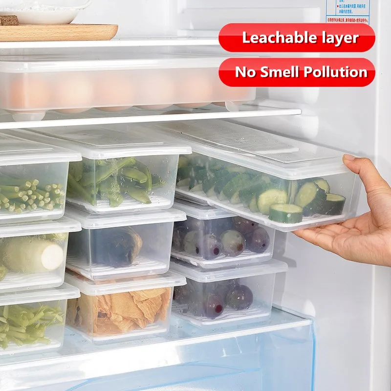 

Large Size Refrigerator Storage Box Fresh Keeping Container With Lid Kitchen Organizer Boxes food Storage Containers
