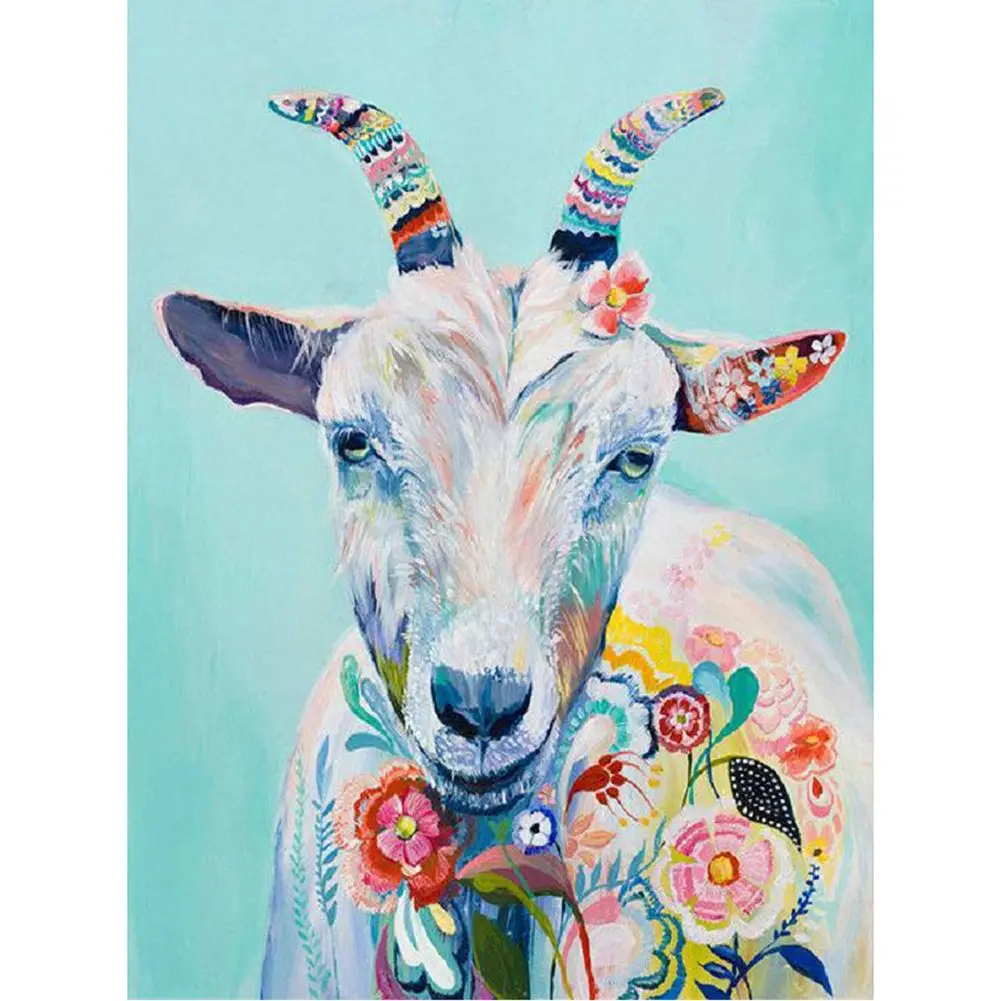 

Full Drill Diamond Painting Cross-Stitch Kit Flower Sheep Embroidery Decorating Handmade