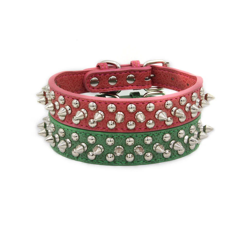 

Spiked Studded Small Large Dog Collar Rivet Accessory Hond Neck Strap For Puppy Necklace Leather PU Pitbull Bulldog Pet Supplies