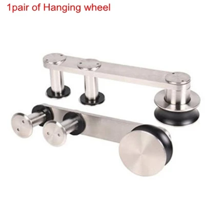 1 pair Hang wheel Раздвижные двери сарая аппаратный комплект сверхмощная прочная нержавеющая стальная деревянная дверь I Форма плавно для раздвижной двери однодверная - Цвет: 1 pair Hang wheel