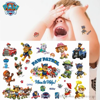 

Paw Patrol Cute Cartoon Temporary Tattoo Sticker For Boys Children Toys Tatoo Paper Paste Waterproof Birthday Party Kids Gift