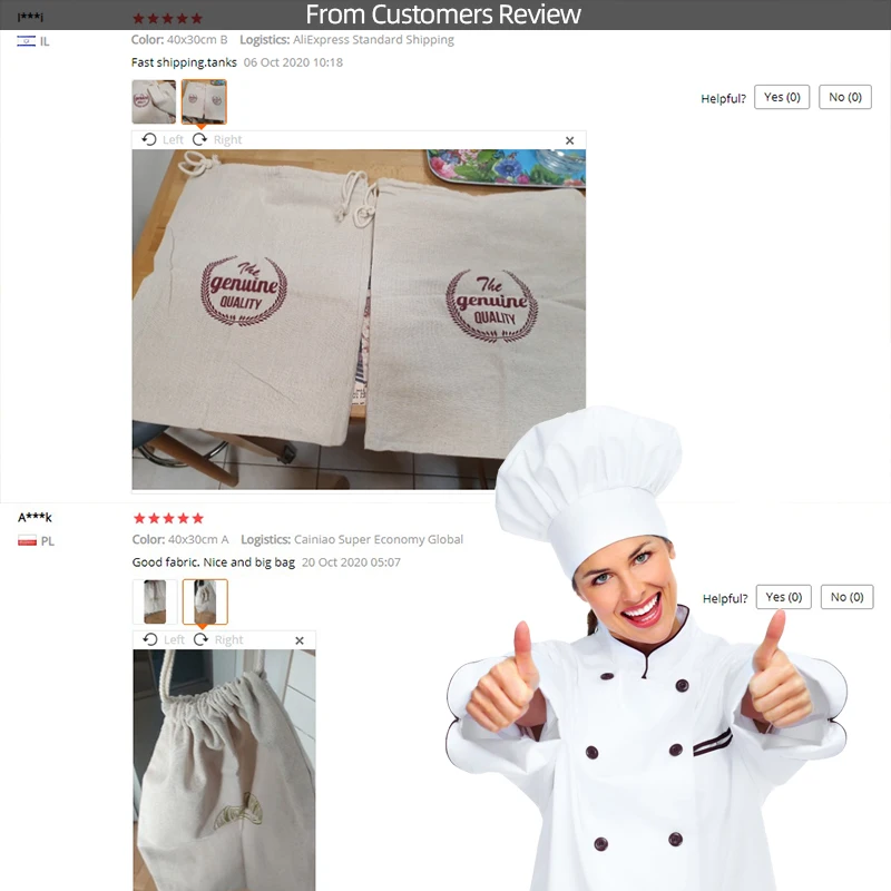 Eco-Friendly Reusable Linen Bread Storage Bag with Drawstring Closure