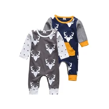 Barboteuse en coton pour bébés garçons, combinaisons à manches longues pour enfants 