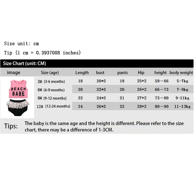 Fashion BEACH BABE Print Baby Girls Clothes Sleeveless Pink Top+Shorts Sets of Children Baby Clohting Cotton Infant Newborn Set