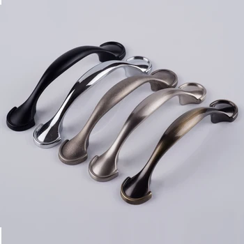 

3" American retro antique brass antique silver kitchen cabinet dresser handle 76mm simple chrome stain nickel black drawer pull