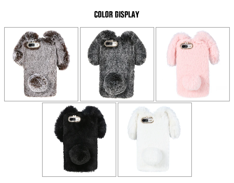 cute furry rabbit case for iPhone 6 7  Plus (7)