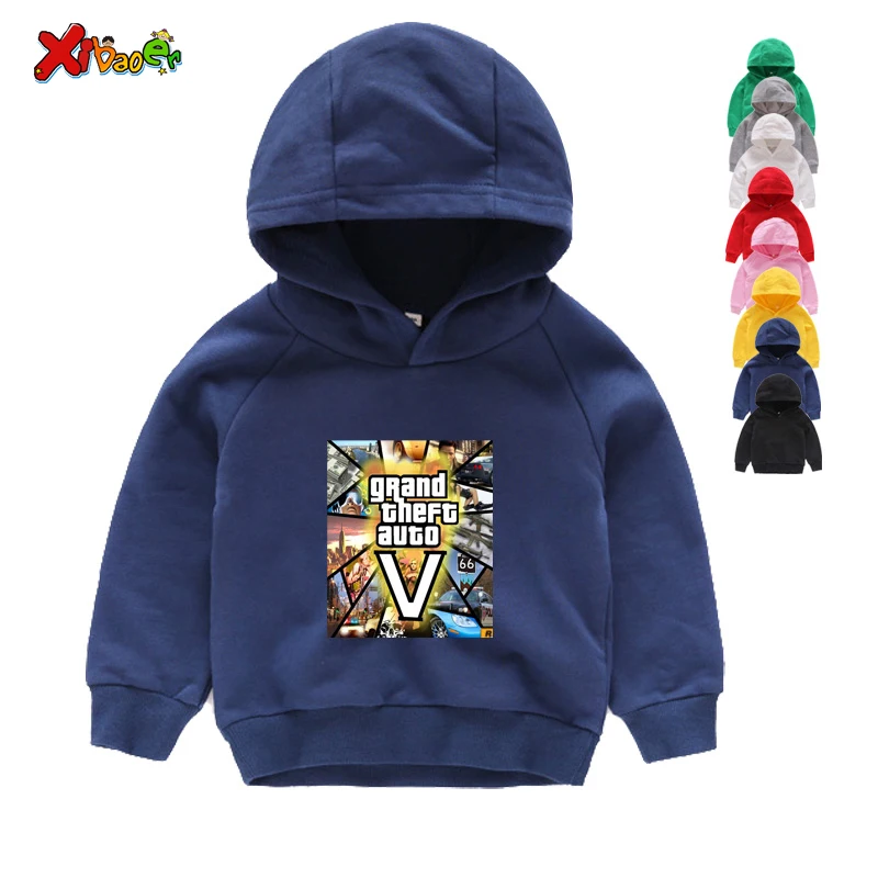 

Cool Hoodies for3-9Year 100% Cotton Children Street Fight Long with GTA 5 Design Hoodies Kids Fashion Clothes Boys Girls Hipster