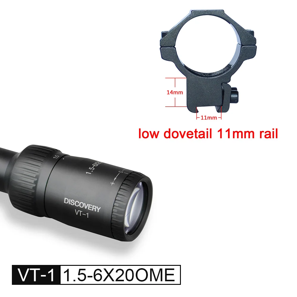 low dovetail 11mm ra Оптика обнаружения VT-1 1,5-6X20 ME красный и зеленый двойной подходит для охоты тактический пистолет прицел - Цвет: low dovetail 11mm ra