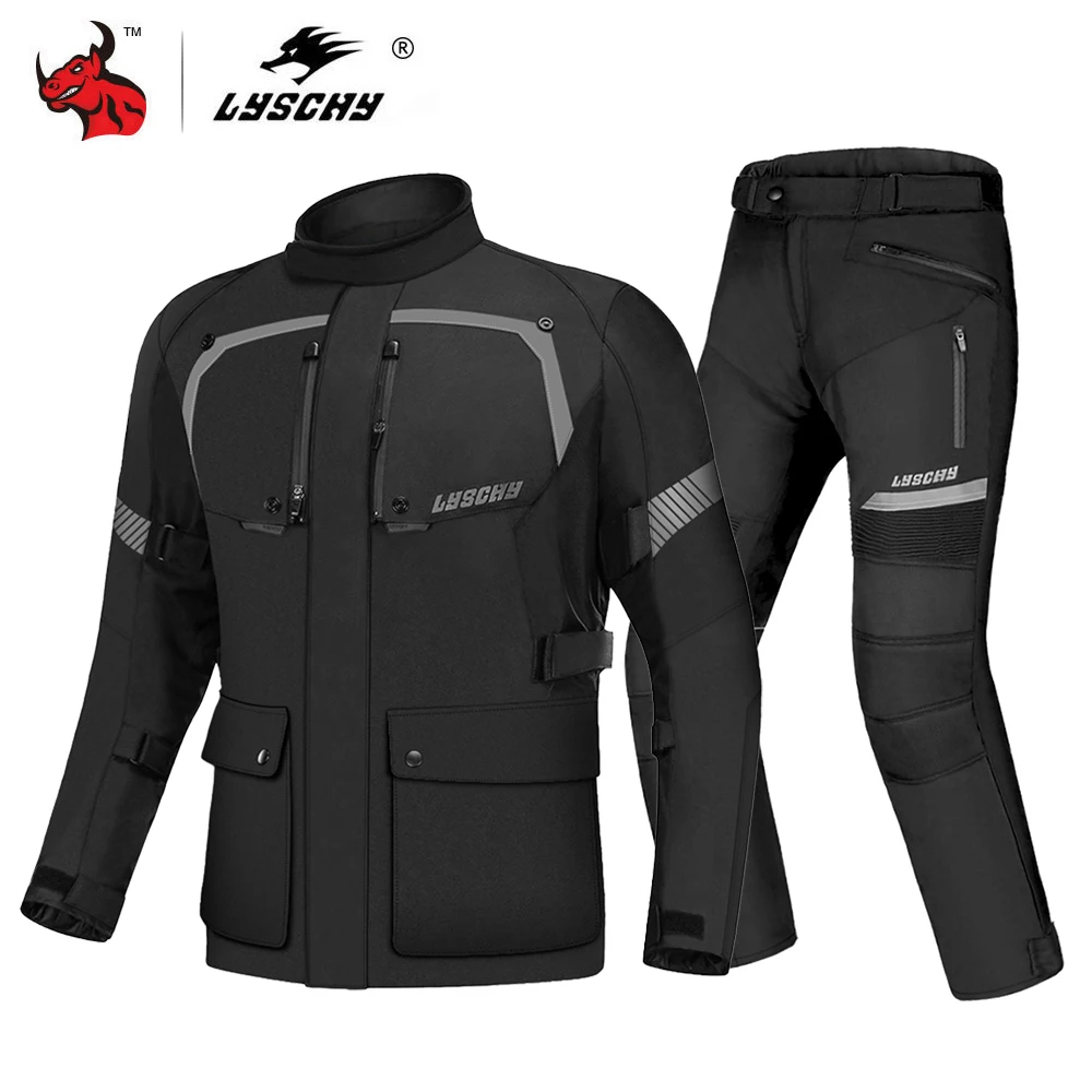 LYSCHY Motorcycle Jacket Men Autumn Winter Waterproof Motorbike Riding Jacket Cold-proof Protective Gear Armor Moto Clothing