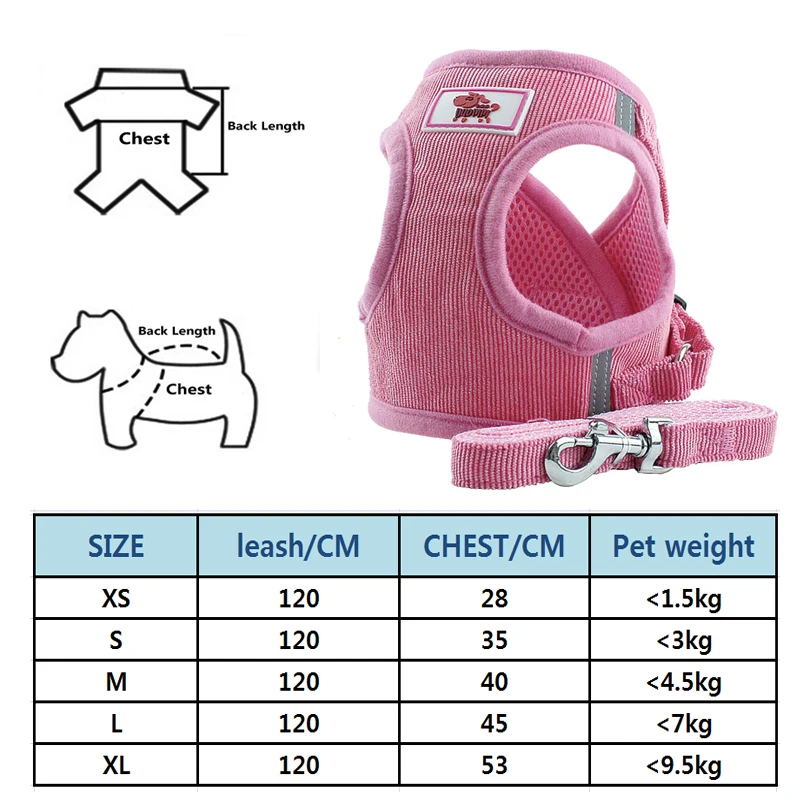 Поводок для собак и кошек, регулируемый светоотражающий жилет для домашних животных, поводок для прогулок, поводок для щенков, полиэстеровый сетчатый поводок для маленьких средних собак