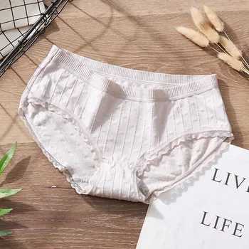 

New Fashion Sexy Panties for Women Cotton Briefs Mid Waist Underwear Seamless Lingerie Comfort Female Underpants