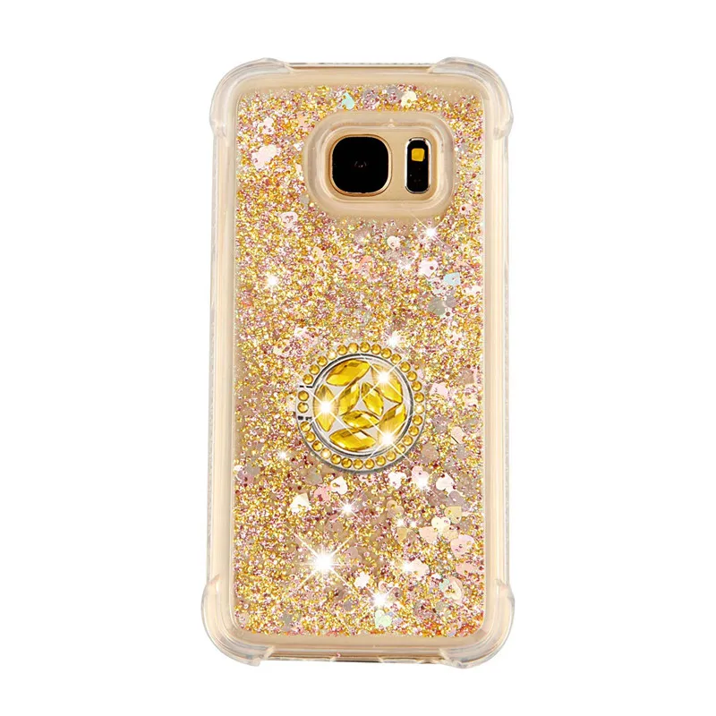 Для samsung Galaxy S5 S6 S6 Edge S7 S7 Edge M30S Алмазный перстень чехол для телефона противоударный мягкий силиконовый защитный чехол - Цвет: gold